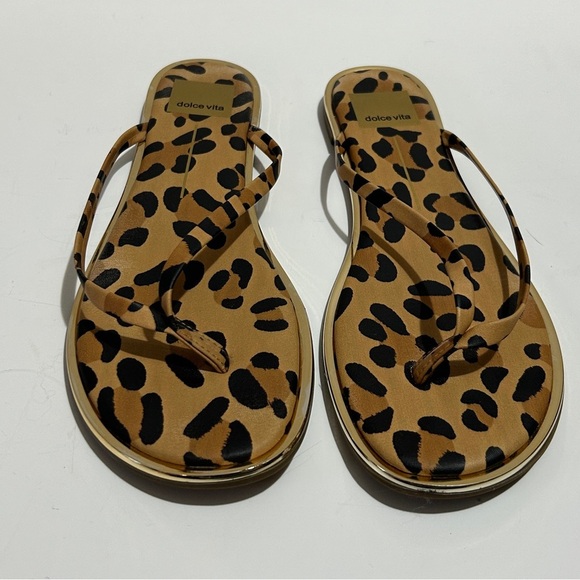 Dolce Vita Brown and Black Sandals Leopard Print - Picture 1 of 6